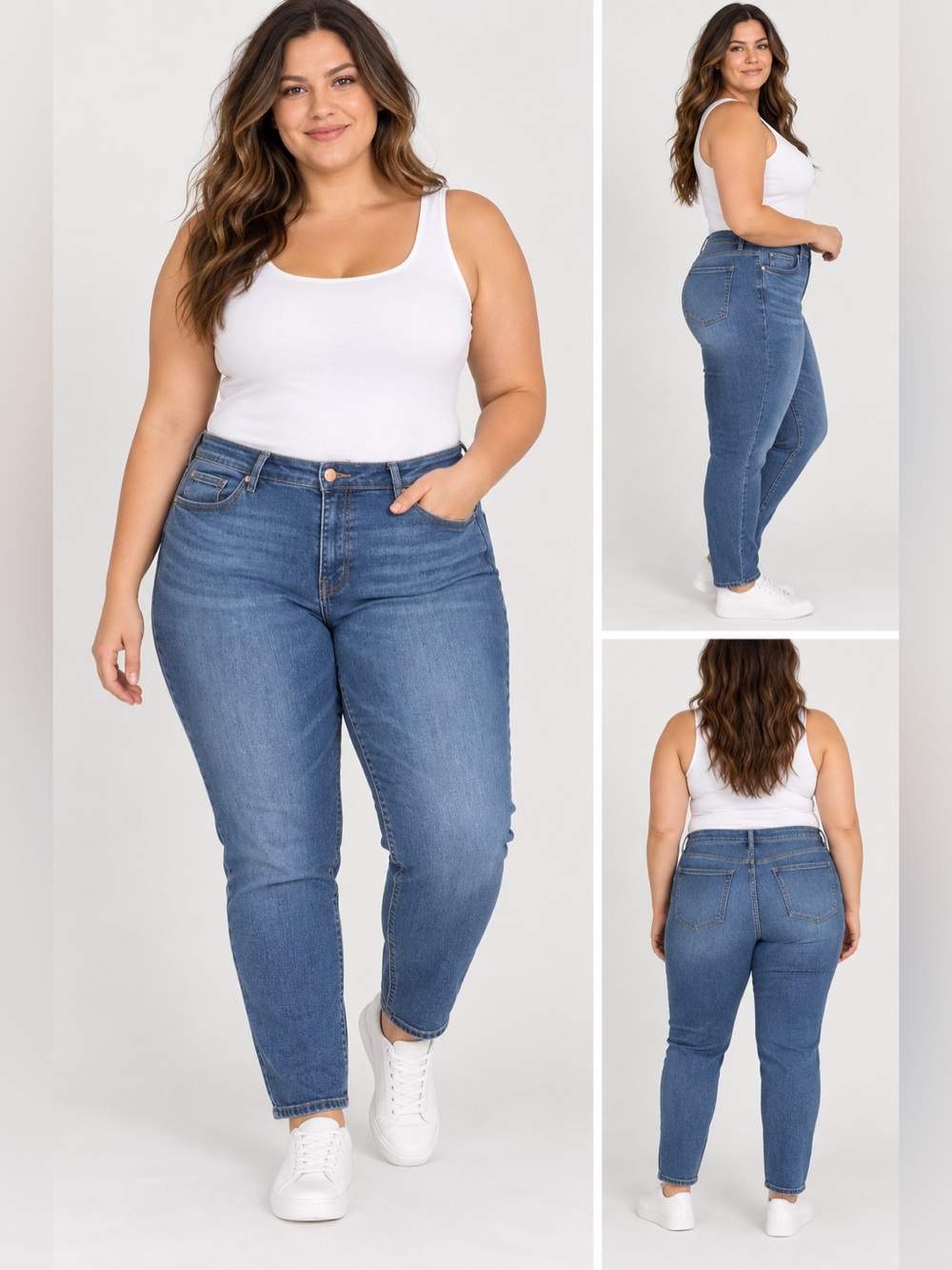 NWT Addition Elle Skinny Jeans Size 24 Regular Medium Wash Plus Size